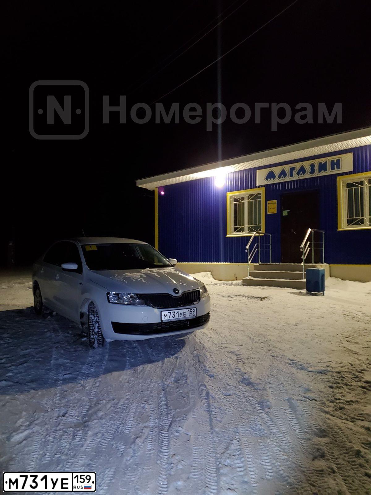 Фото автомобиля SKODA RAPID, 2019 — госномер М731УЕ159. Цвет: БЕЛЫЙ