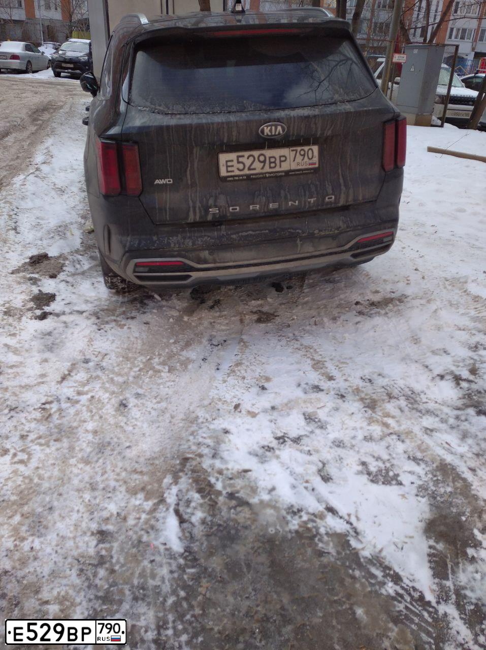 Фото автомобиля KIA SORENTO, 2020 — госномер Е529ВР790. Цвет: ЧЕРНЫЙ