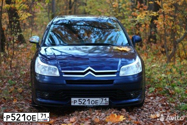 Фото автомобиля CITROEN C4, 2007 — госномер Р343КУ136. Цвет: Темно-синий