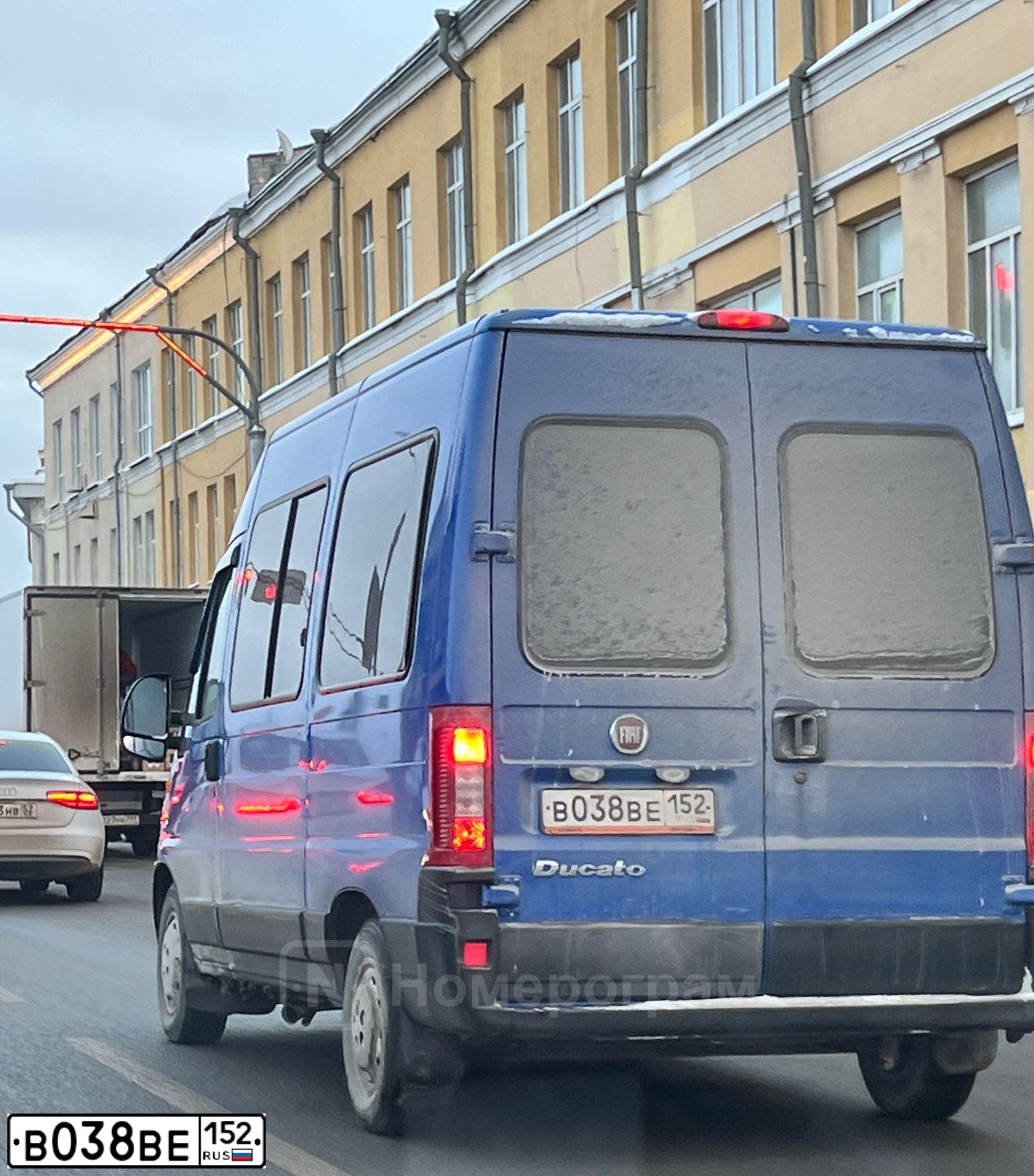 Фото автомобиля FIAT DUCATO, 2009 — госномер В038ВЕ152. Цвет: СИНИЙ