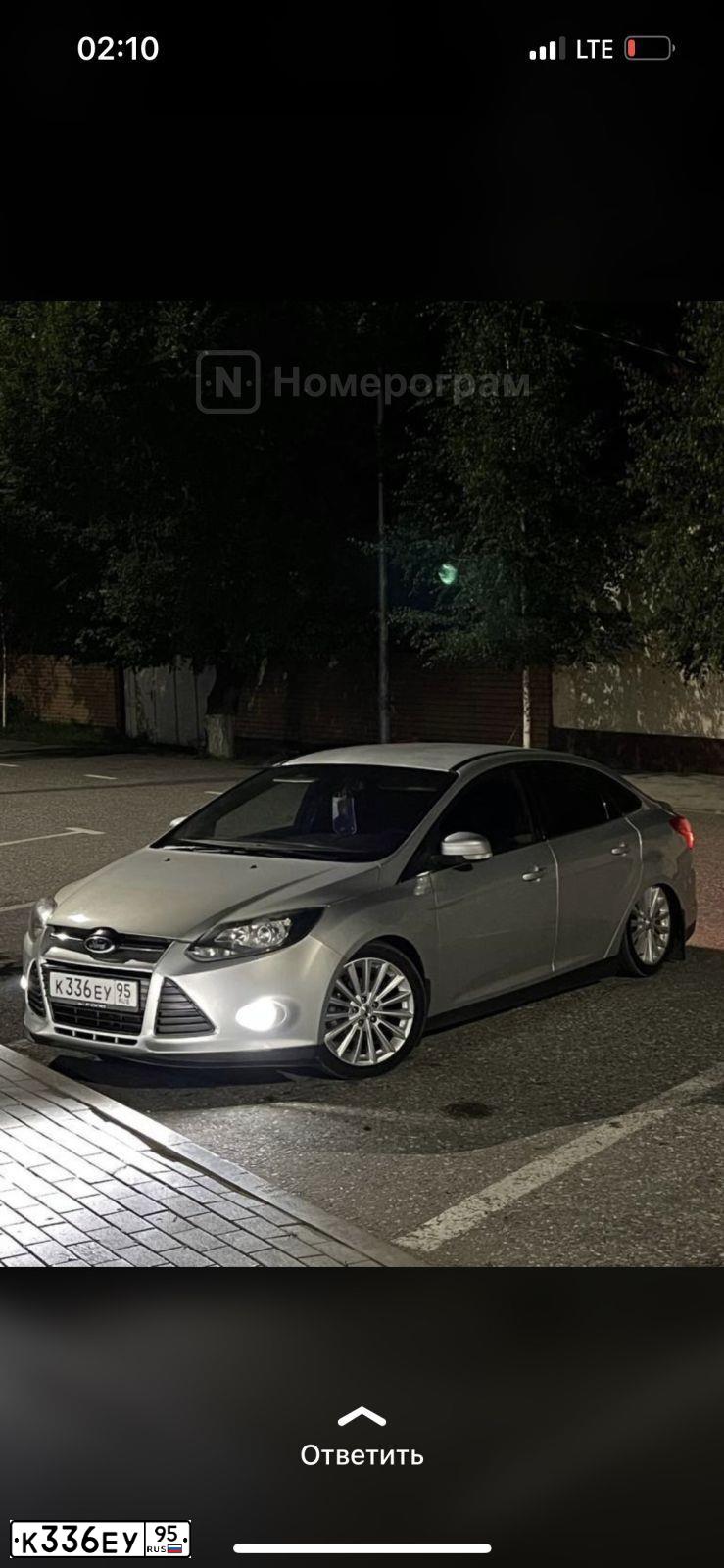 Фото автомобиля FORD FOCUS, 2012 — госномер К336ЕУ95. Цвет: Серебристый
