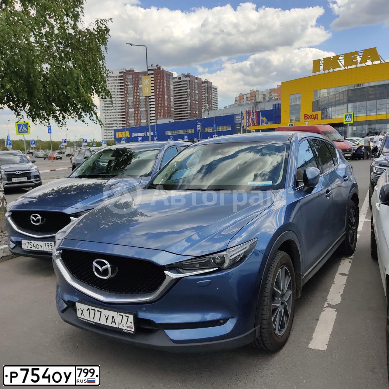 Фото автомобиля MAZDA CX-5, 2019 — госномер Р754ОУ799. Цвет: ГОЛУБОЙ