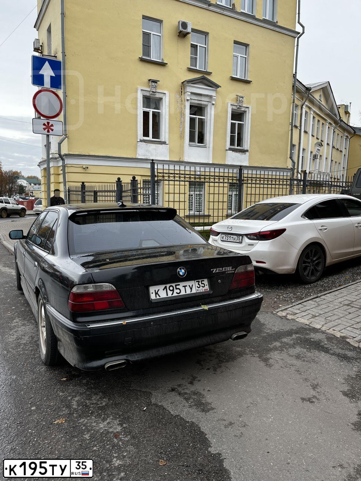 Фото автомобиля BMW SERIE 7, 1997 — госномер К195ТУ35. Цвет: ЧЕРНЫЙ