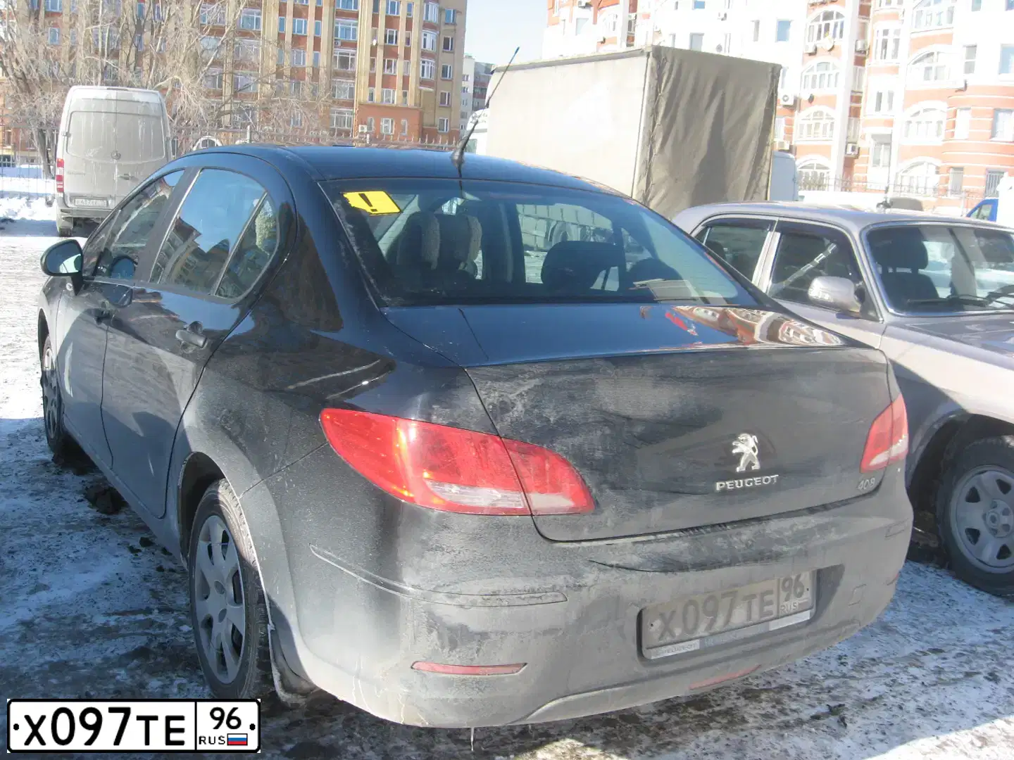 Фото автомобиля PEUGEOT 408, 2012 — госномер Х097ТЕ96. Цвет: ЧЕРНЫЙ