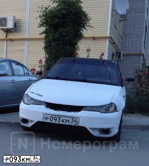 Фото автомобиля DAEWOO NEXIA, 1999 — госномер В287ВУ134. Цвет: БЕЛЫЙ