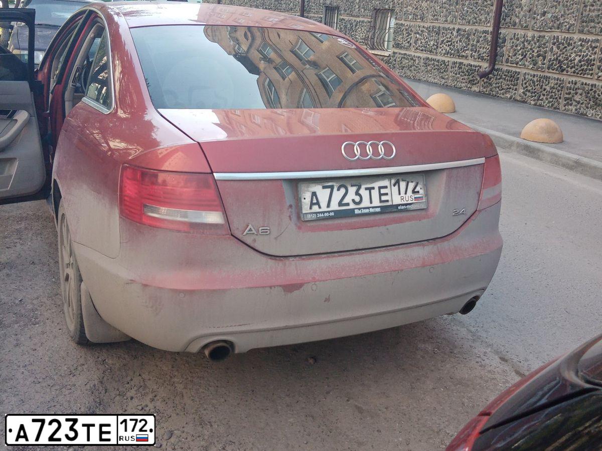 Фото автомобиля AUDI A6, 2007 — госномер А723ТЕ172. Цвет: Красный