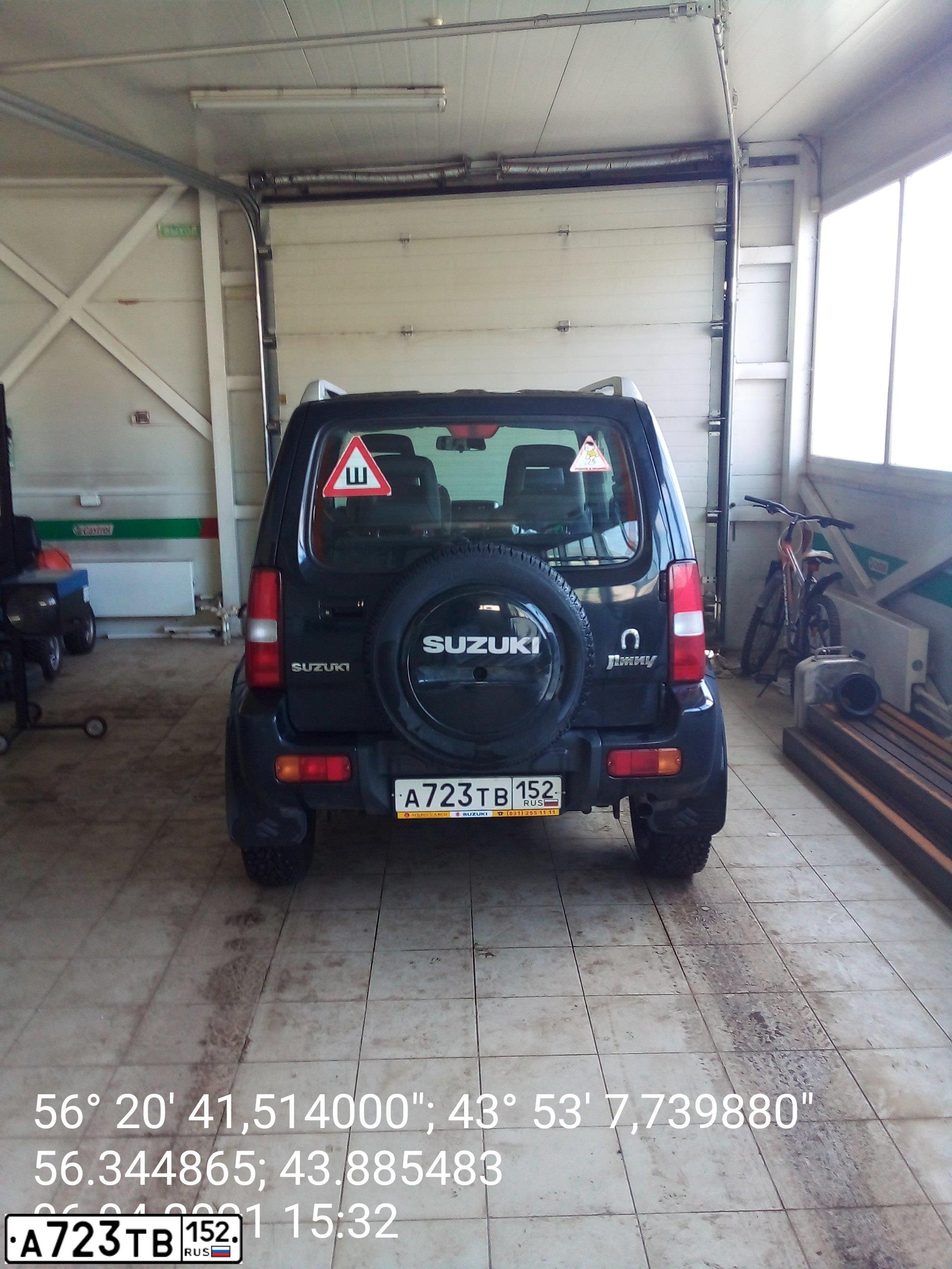 Фото автомобиля SUZUKI JIMNY, 2008 — госномер А723ТВ152. Цвет: ЧЕРНЫЙ
