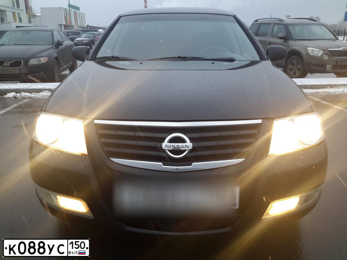 Фото автомобиля NISSAN ALMERA, 2008 — госномер К088УС150. Цвет: ЧЕРНЫЙ