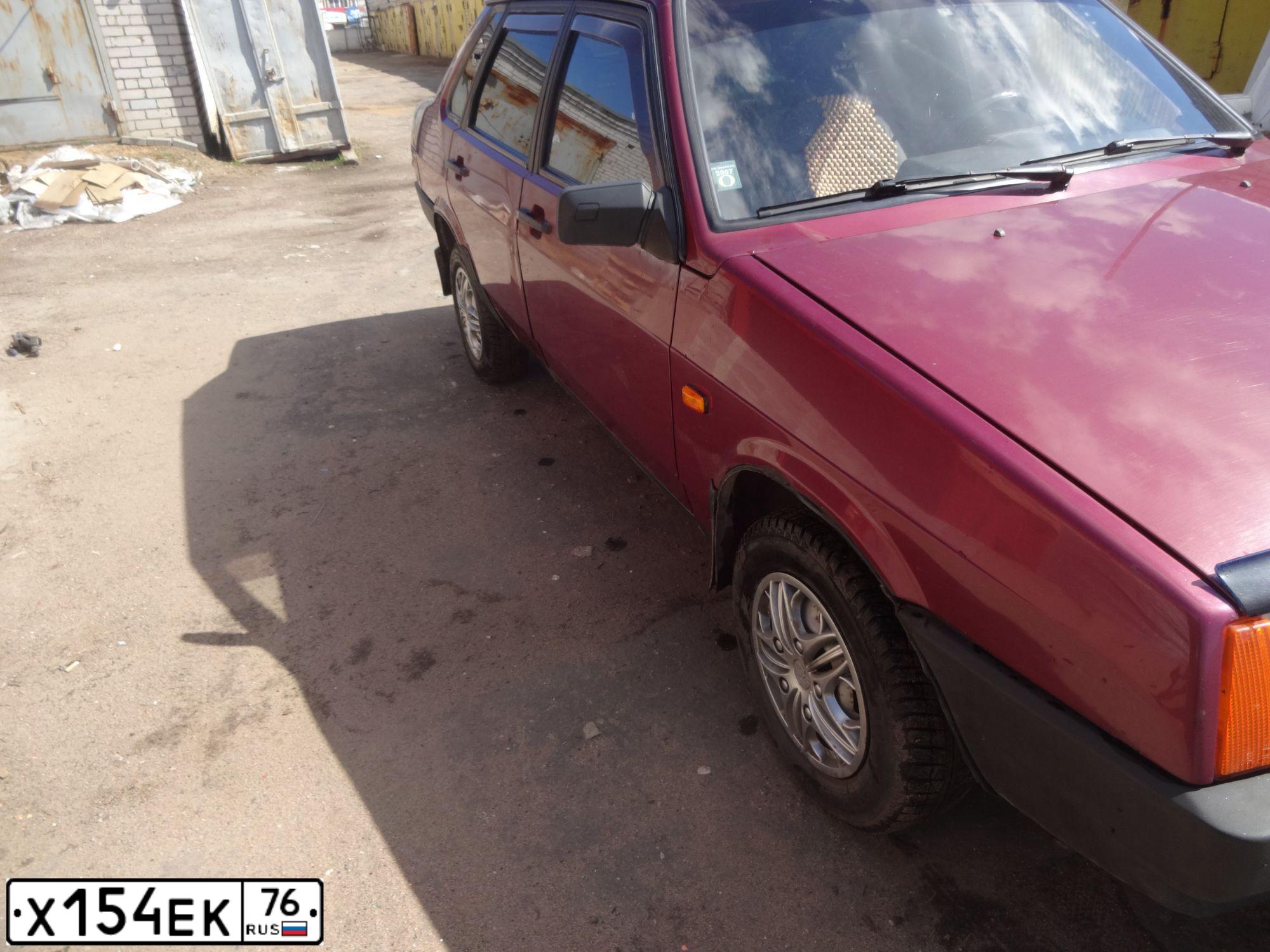 Фото автомобиля VAZ 2109 SAMARA, 2000 — госномер Х154ЕК76. Цвет: КРАСНЫЙ