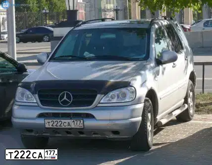 Фото автомобиля MERCEDES M-KLASSE, 2000 — госномер Т222СА177. Цвет: СЕРЫЙ СВЕТЛЫЙ