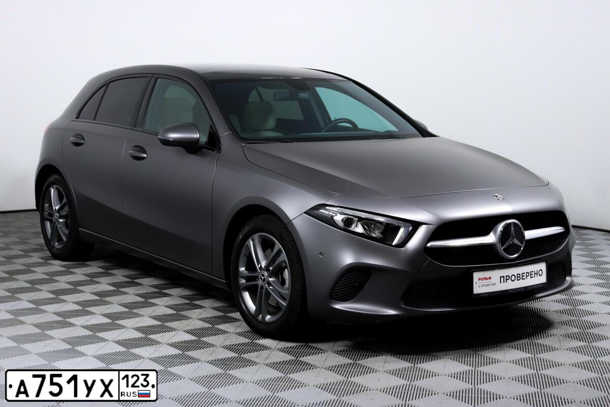 Фото автомобиля MERCEDES A-KLASSE, 2019 — госномер Р624ТР193. Цвет: Серый