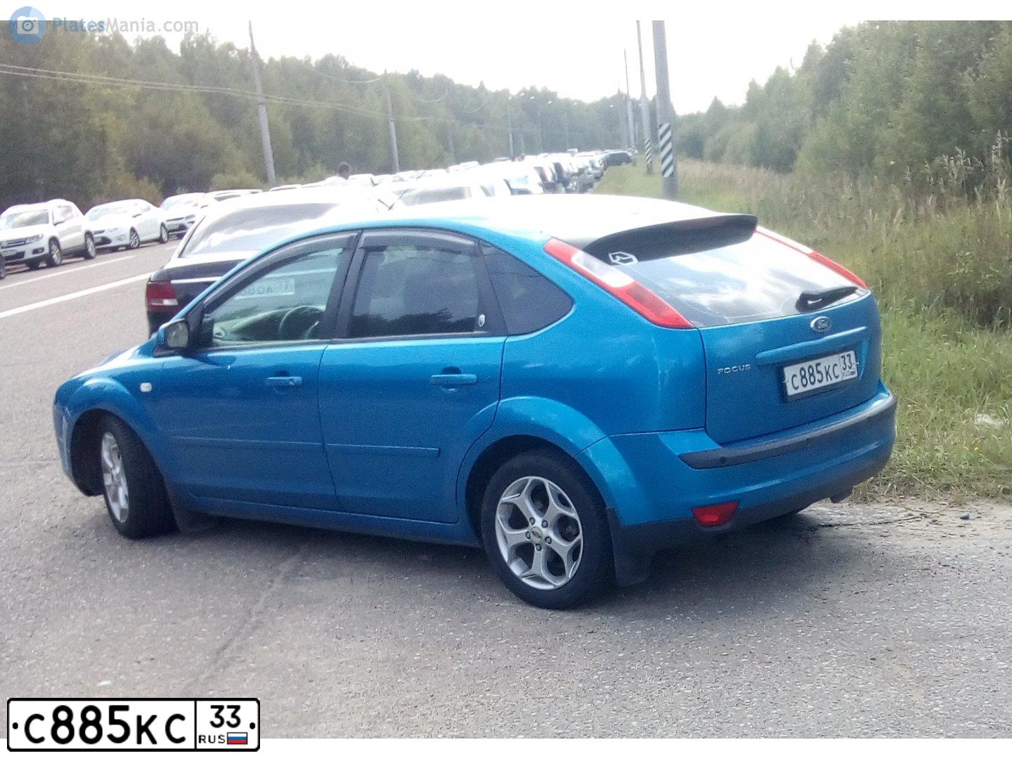 Фото автомобиля FORD FOCUS, 2006 — госномер С885КС33. Цвет: ГОЛУБОЙ