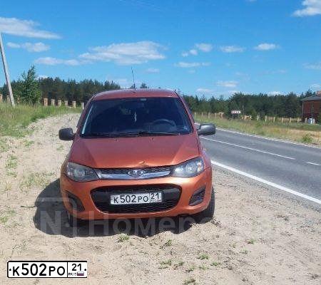 Фото автомобиля LADA 2192 KALINA, 2013 — госномер Т474ТЕ152. Цвет: Оранжевый