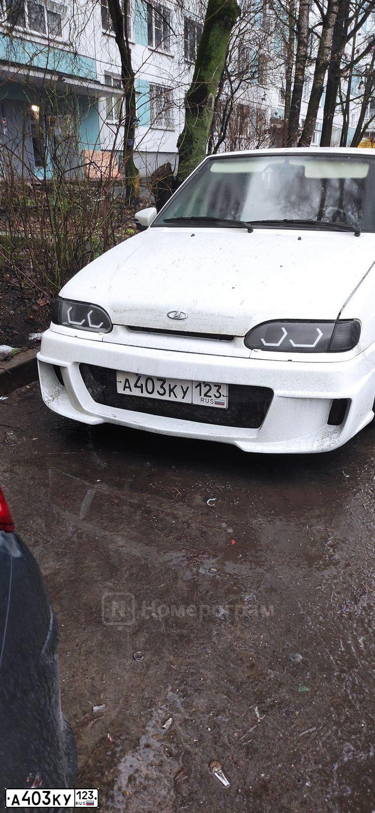 Фото автомобиля LADA 2114 SAMARA, 2013 — госномер А403КУ123. Цвет: Белый