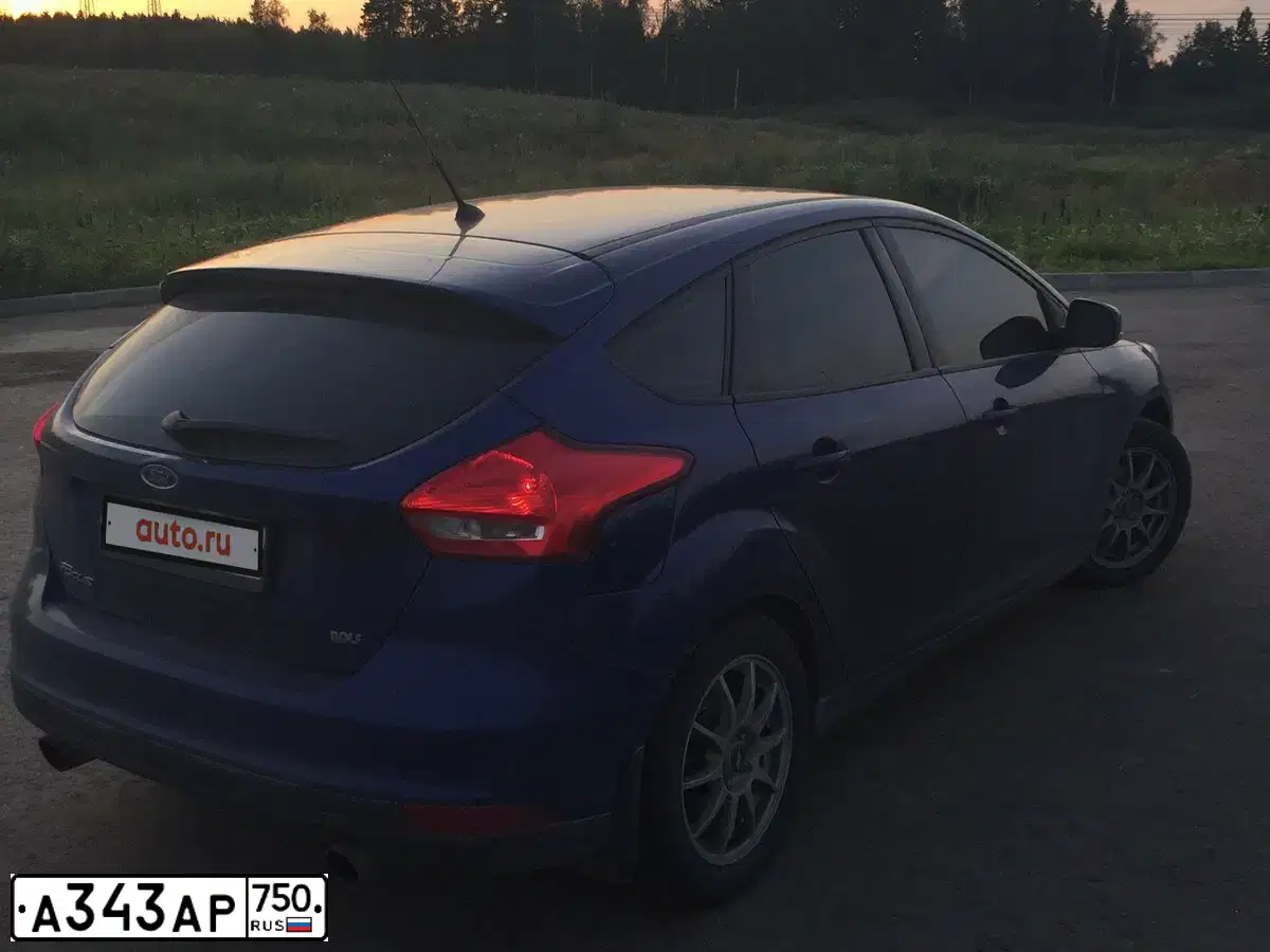 Фото автомобиля FORD D FOCUS, 2015 — госномер А343АР750. Цвет: СИНИЙ