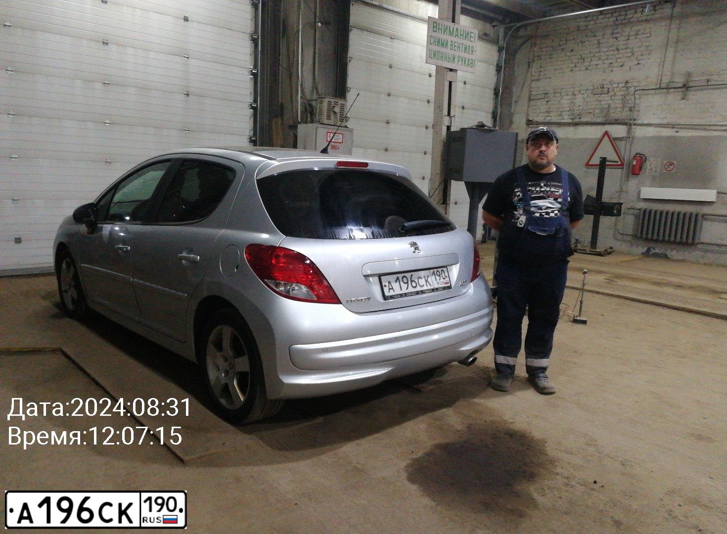 Фото автомобиля PEUGEOT 207, 2011 — госномер А196СК190. Цвет: СЕРЕБРИСТЫЙ