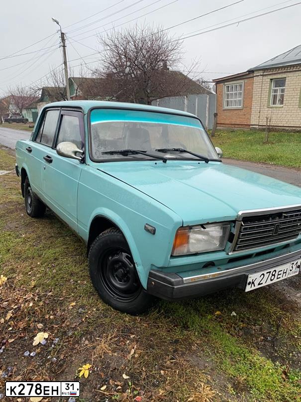 Фото автомобиля LADA 2107, 2000 — госномер О202МО136. Цвет: СЕРО-ЗЕЛЕНО-ГОЛУБОЙ