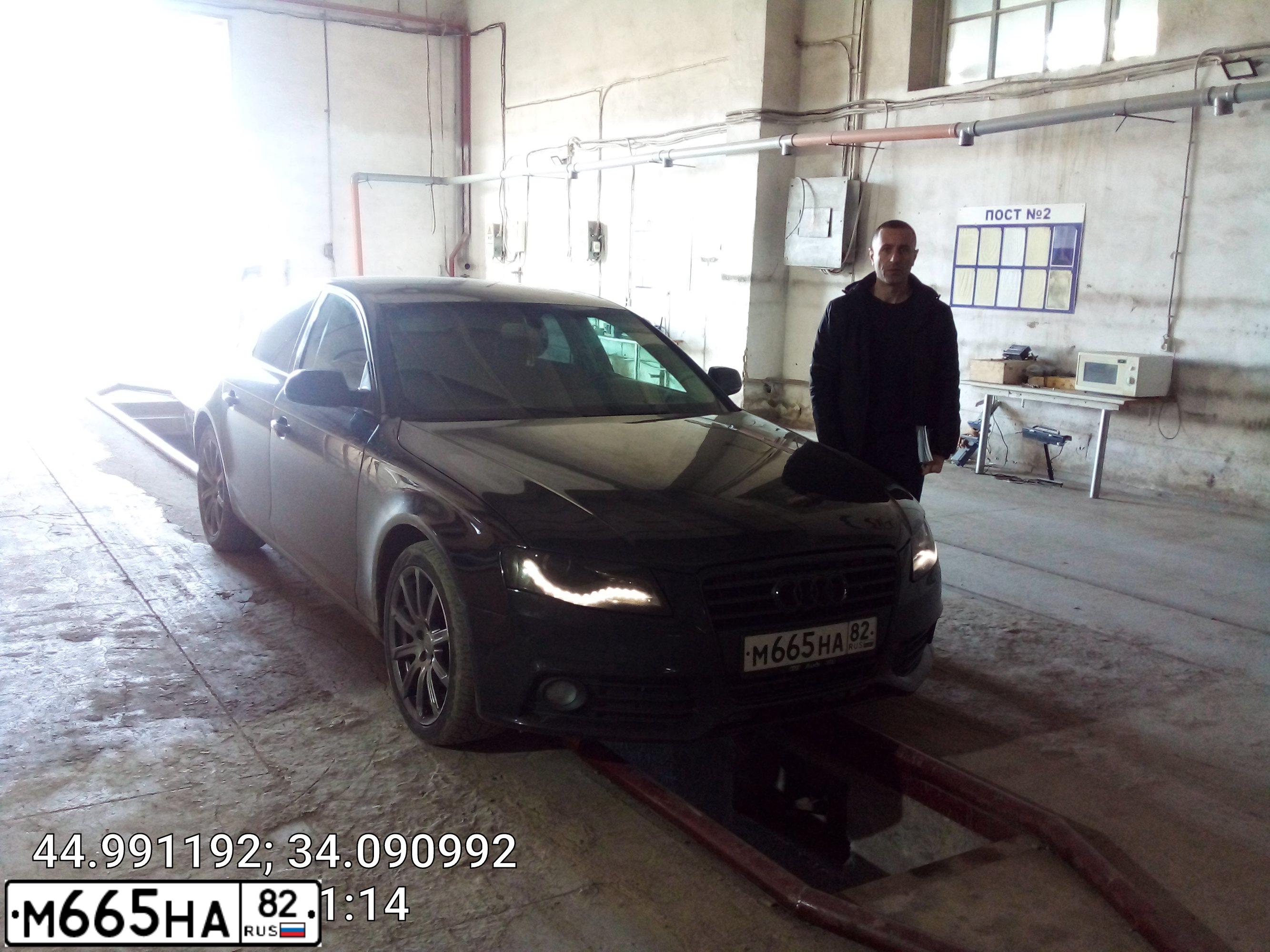 Фото автомобиля AUDI A4, 2010 — госномер М665НА82. Цвет: ЧЕРНЫЙ