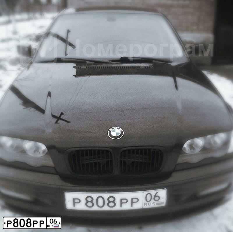 Фото автомобиля BMW SERIE 3, 1999 — госномер Р808РР06. Цвет: ЧЕРНЫЙ