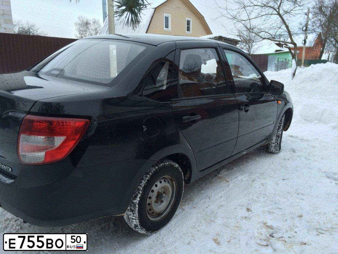 Фото автомобиля ЛАДА 219060 LADA GRANTA, 2013 — госномер Р017КХ07. Цвет: ЧЕРНЫЙ