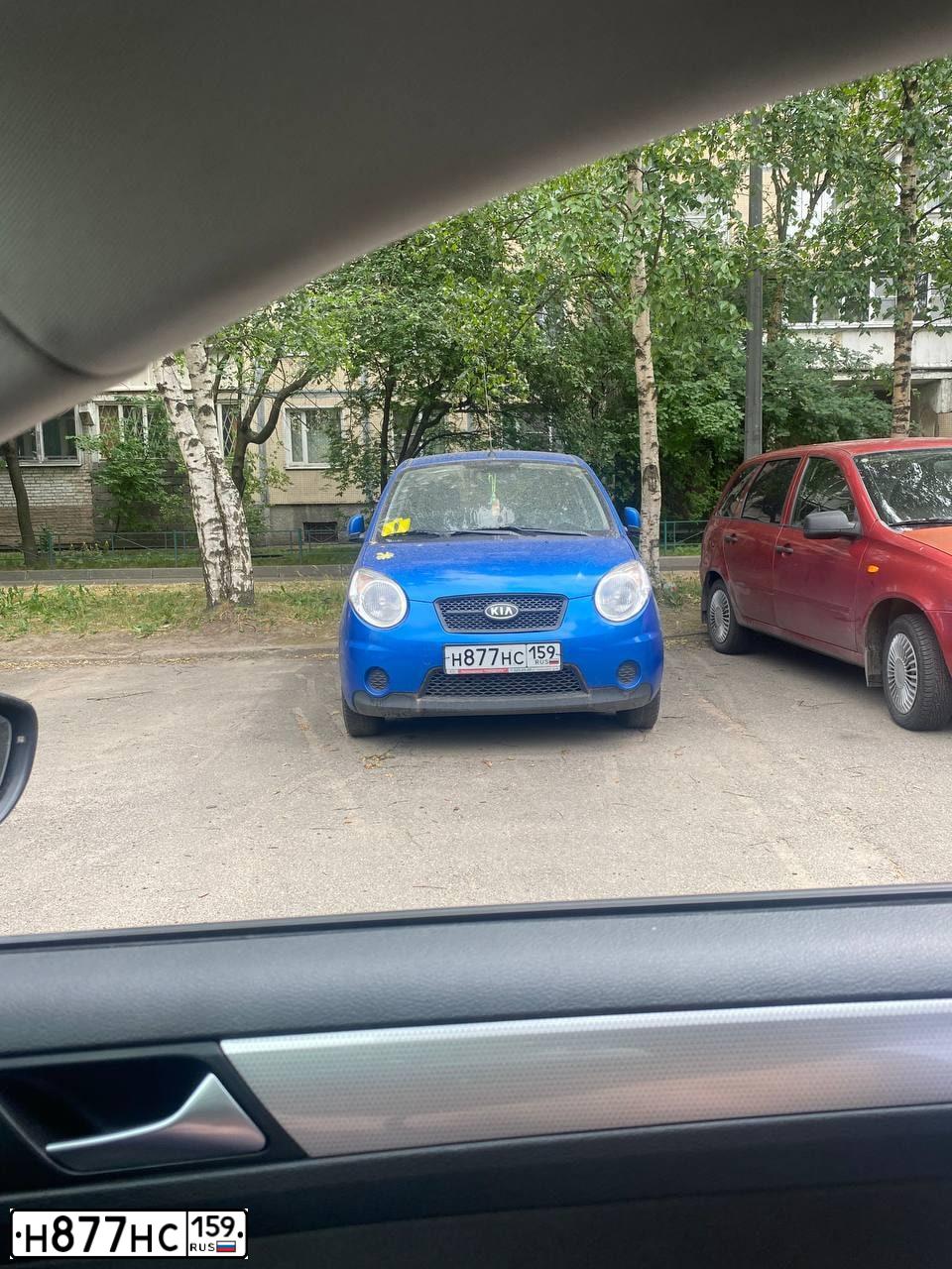 Фото автомобиля KIA PICANTO / MORNING, 2010 — госномер Н877НС159. Цвет: СВЕТЛО-СИНИЙ