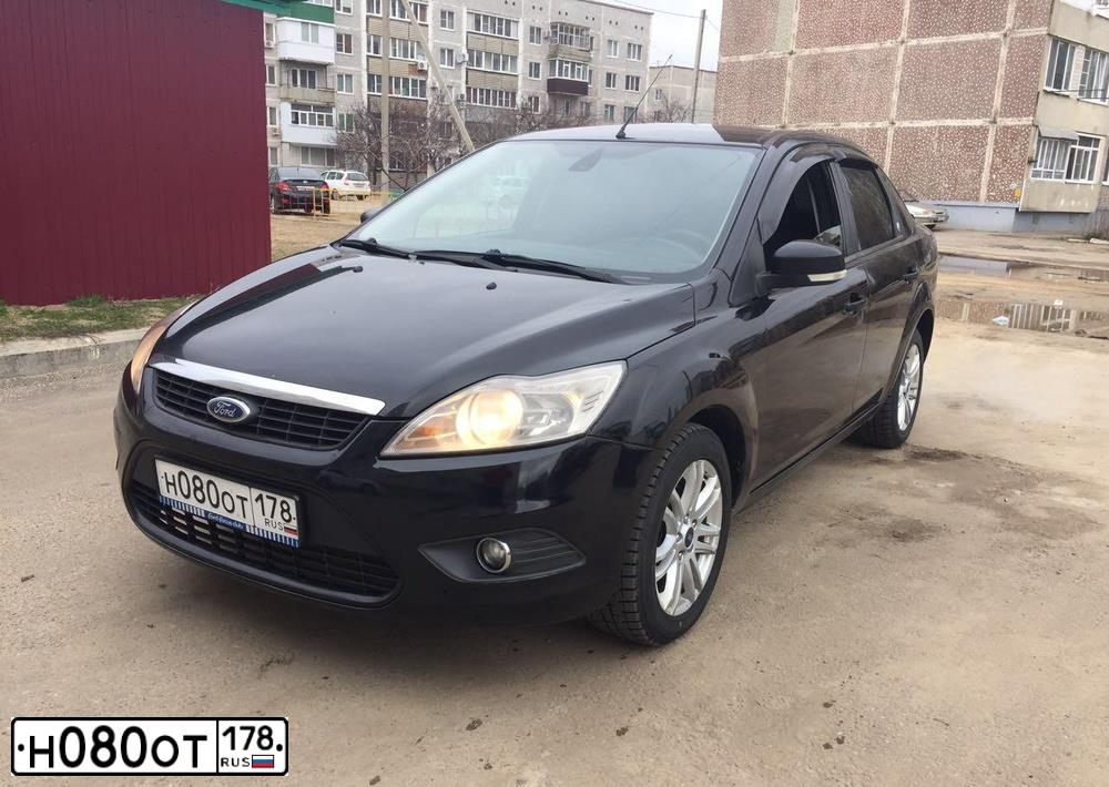 Фото автомобиля FORD D FOCUS, 2008 — госномер Н080ОТ178. Цвет: ЧЕРНЫЙ