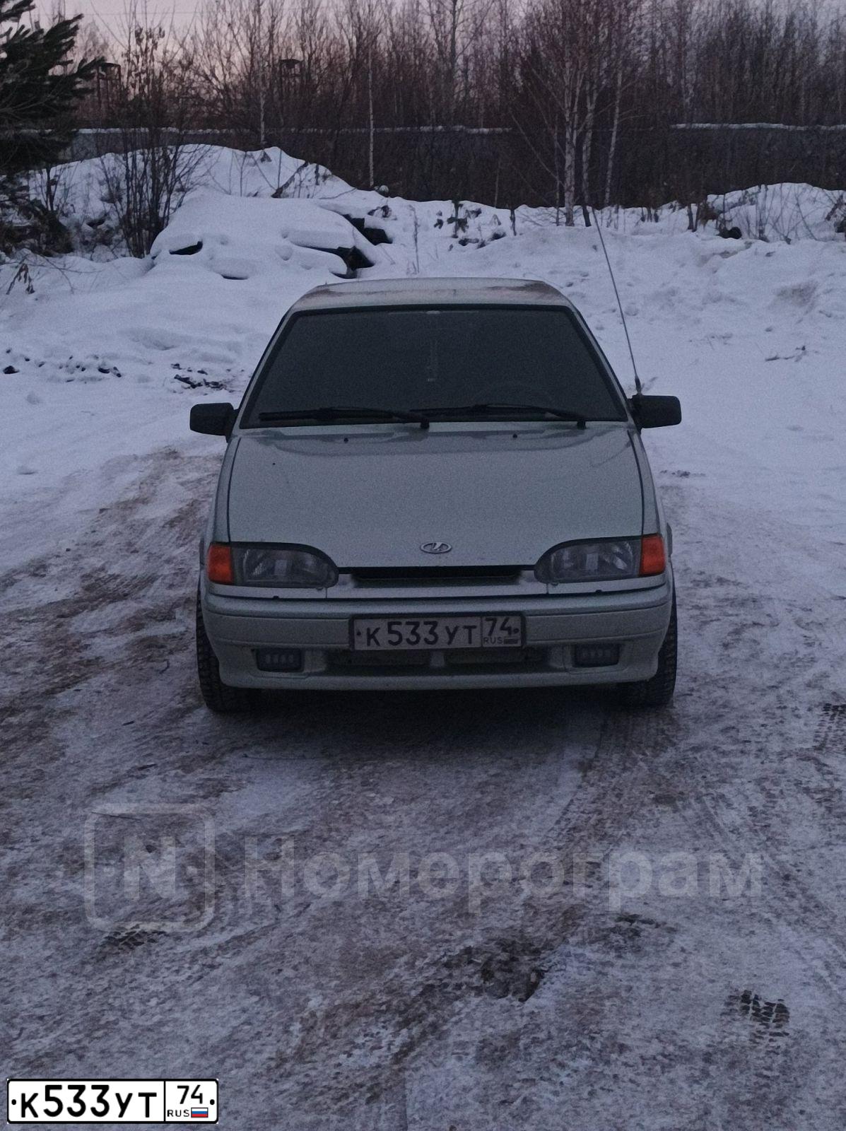 Фото автомобиля LADA 2114 SAMARA, 2006 — госномер К533УТ74. Цвет: БЕЛО-ЗЕЛЕНЫЙ