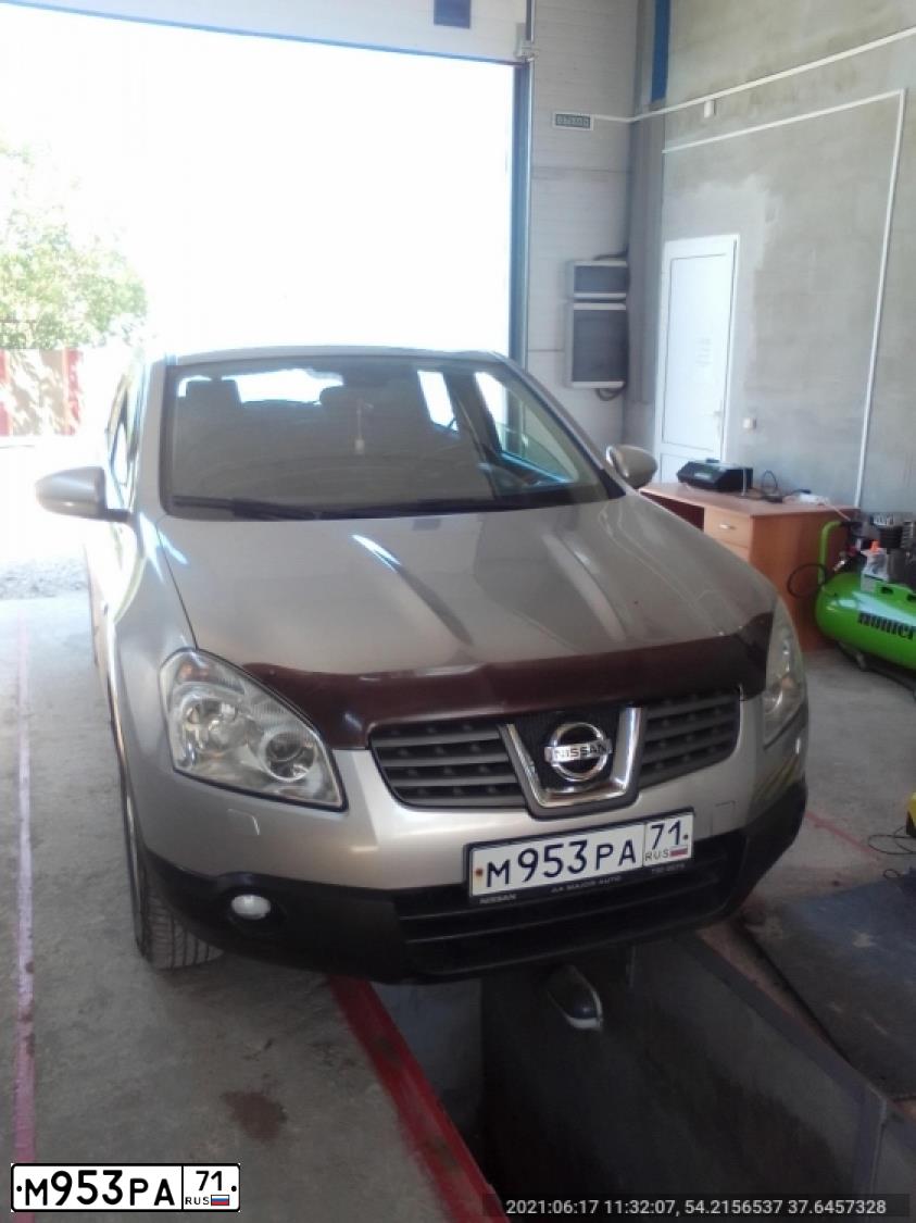 Фото автомобиля NISSAN QASHQAI, 2008 — госномер М953РА71. Цвет: СЕРЕБРИСТЫЙ