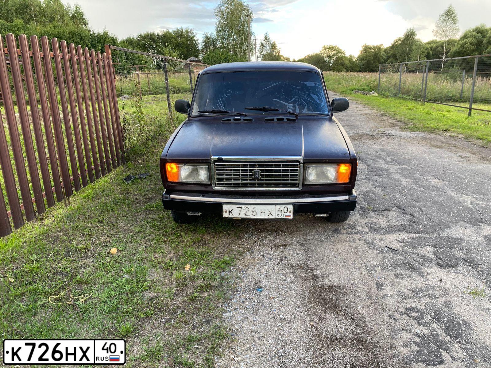 Фото автомобиля LADA 2107, 2009 — госномер К726НХ40. Цвет: ФИОЛЕТОВЫЙ