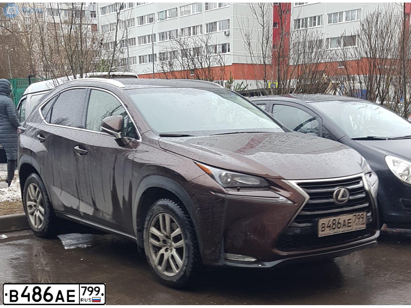 Фото автомобиля LEXUS NX, 2017 — госномер В486АЕ799. Цвет: Коричневый