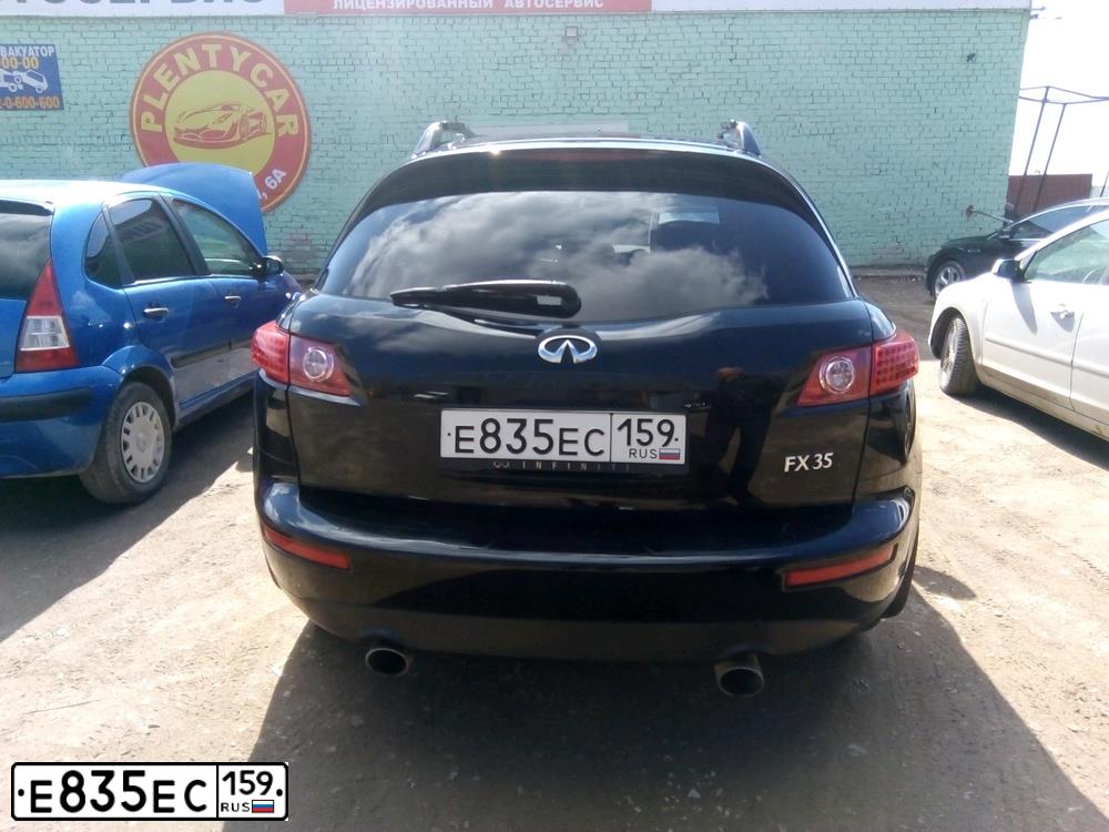Фото автомобиля INFINITI QX70 /FX/, 2005 — госномер Н435ВС159. Цвет: ЧЕРНЫЙ