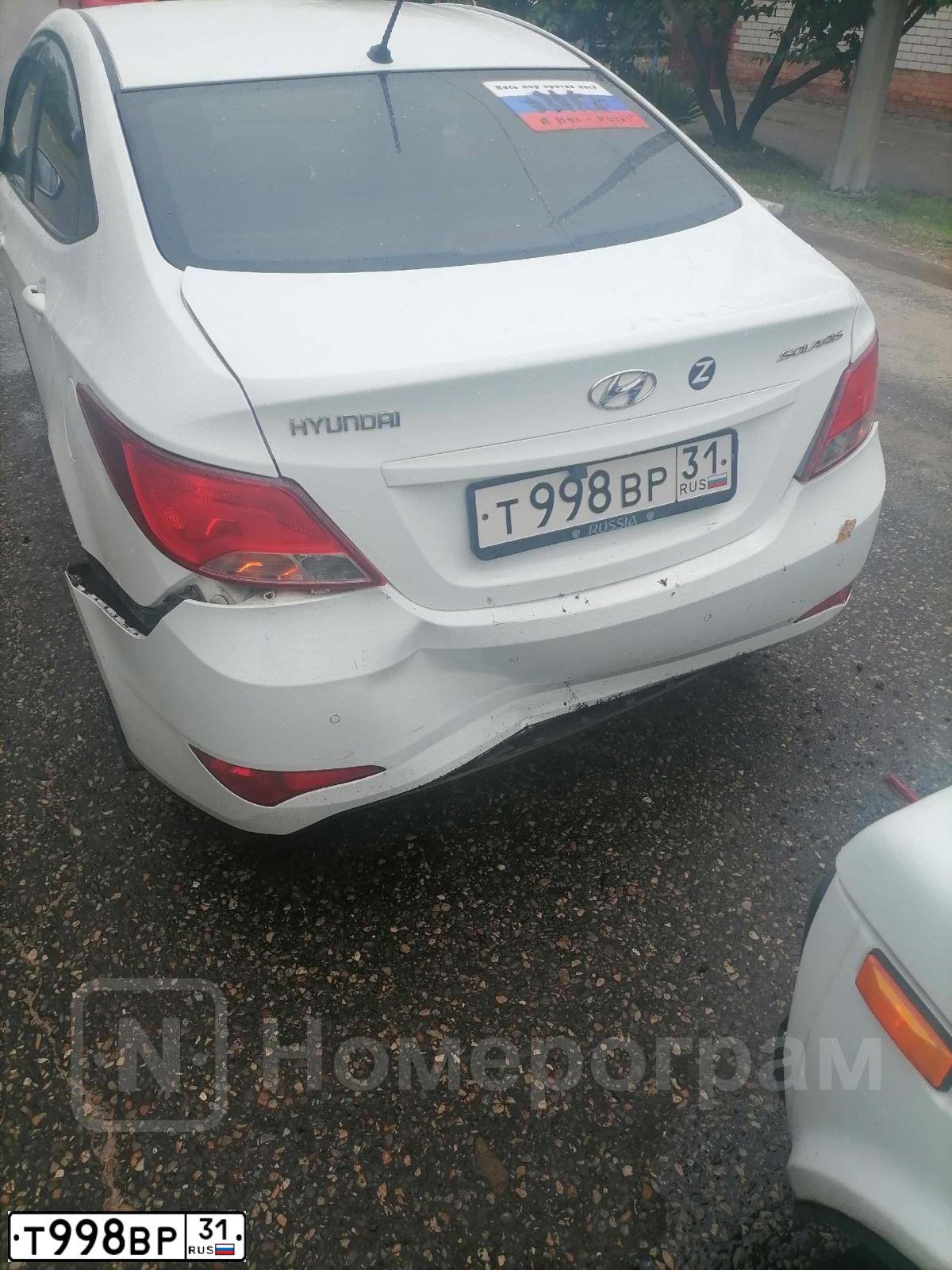 Фото автомобиля HYUNDAI SOLARIS, 2015 — госномер Р428АР32. Цвет: БЕЛЫЙ