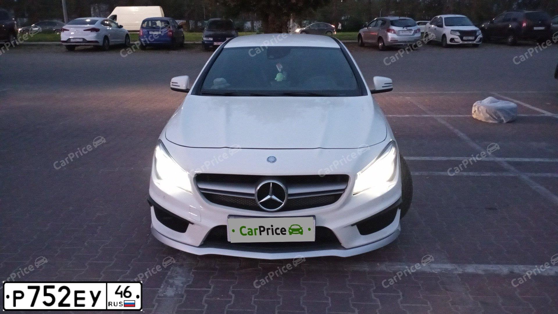 Фото автомобиля MERCEDES CLA-KLASSE, 2013 — госномер Р752ЕУ46. Цвет: Белый