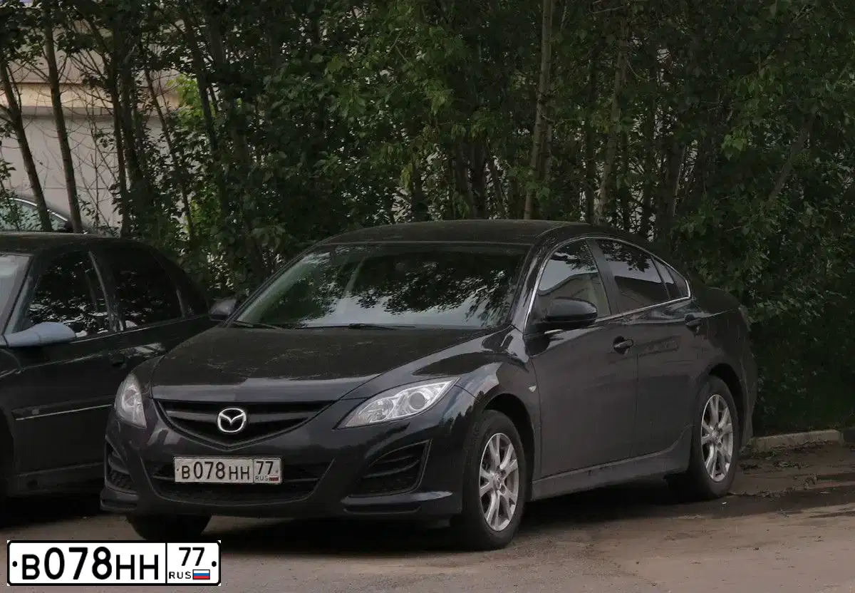 Фото автомобиля MAZDA 6, 2012 — госномер В078НН77. Цвет: ЧЕРНЫЙ