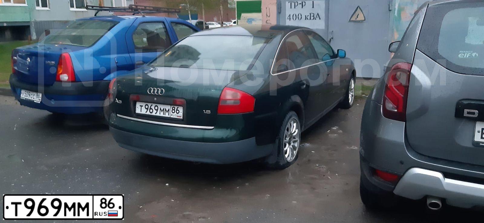 Фото автомобиля AUDI A6, 1999 — госномер Т969ММ86. Цвет: ЗЕЛЕНЫЙ