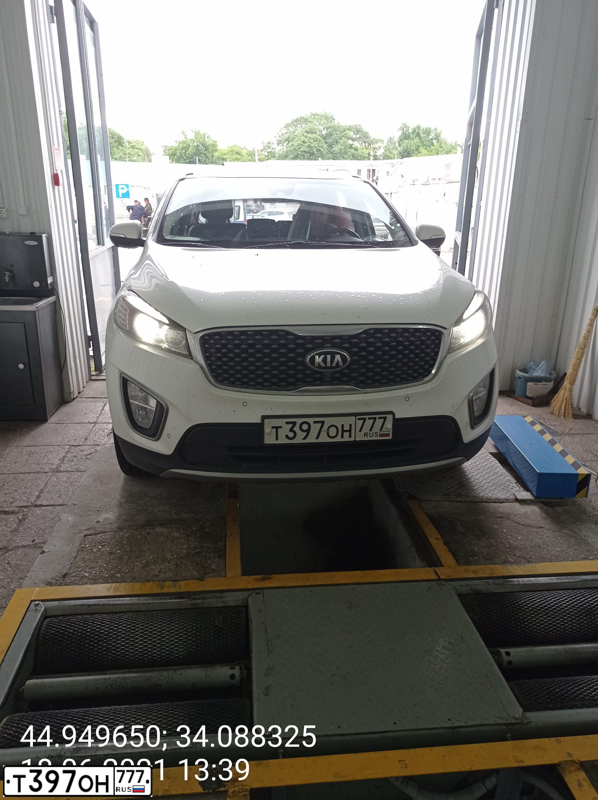 Фото автомобиля KIA SORENTO, 2015 — госномер Т397ОН777. Цвет: БЕЛЫЙ