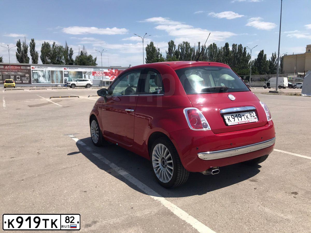 Фото автомобиля FIAT 500, 2008 — госномер К919ТК82. Цвет: Красный
