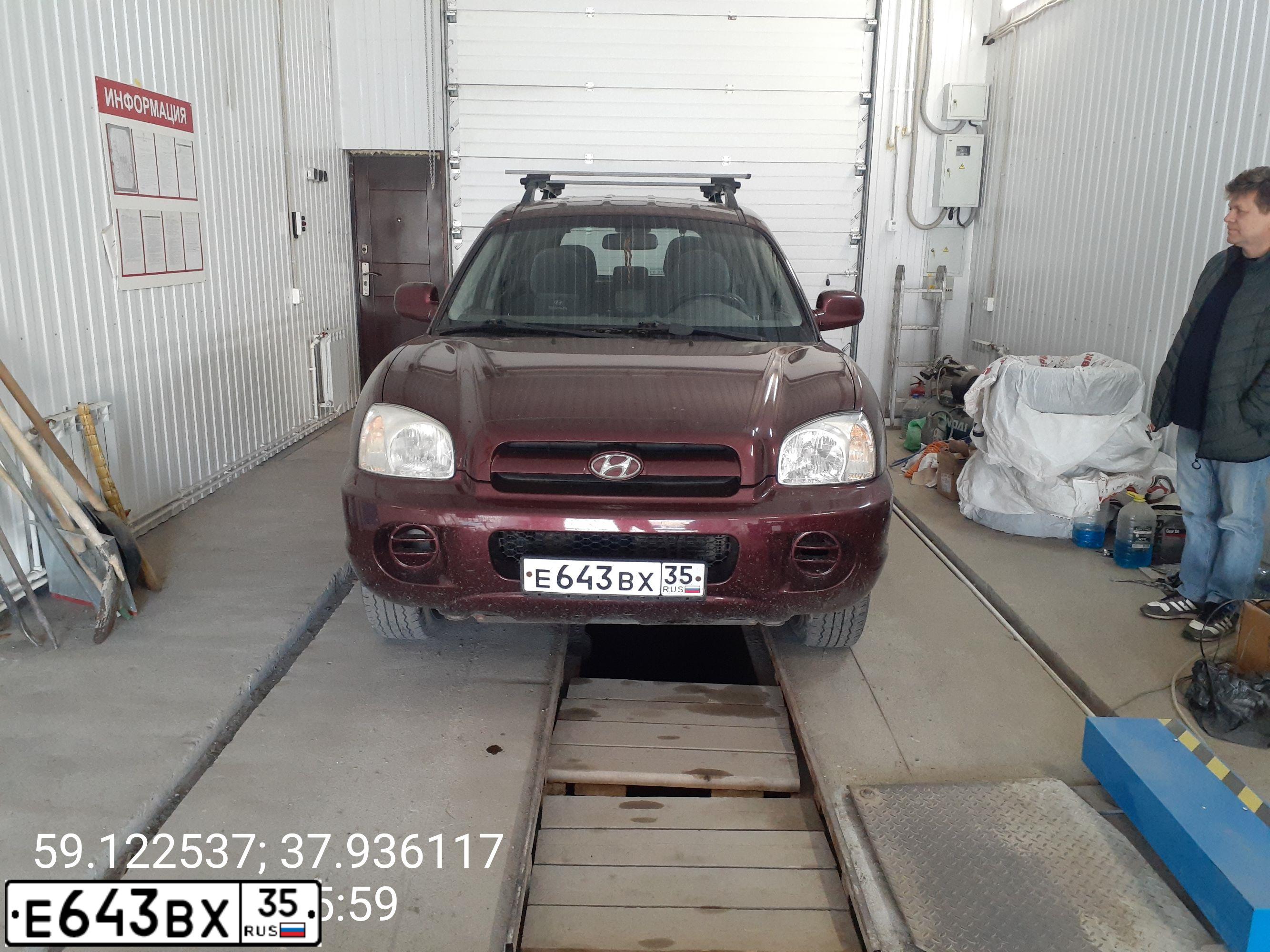 Фото автомобиля TAGAZ SANTA FE CLASSIC, 2008 — госномер Е643ВХ35. Цвет: Красный