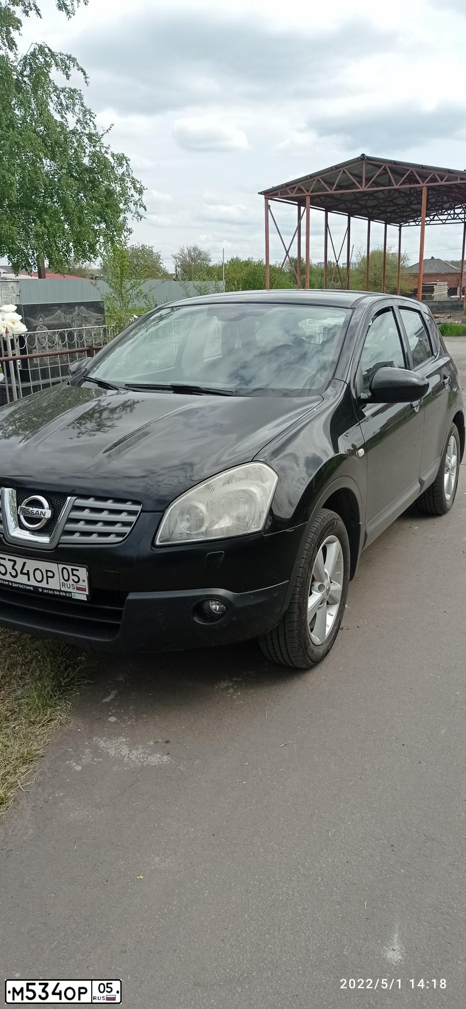 Фото автомобиля NISSAN QASHQAI, 2009 — госномер М534ОР05. Цвет: ЧЕРНЫЙ