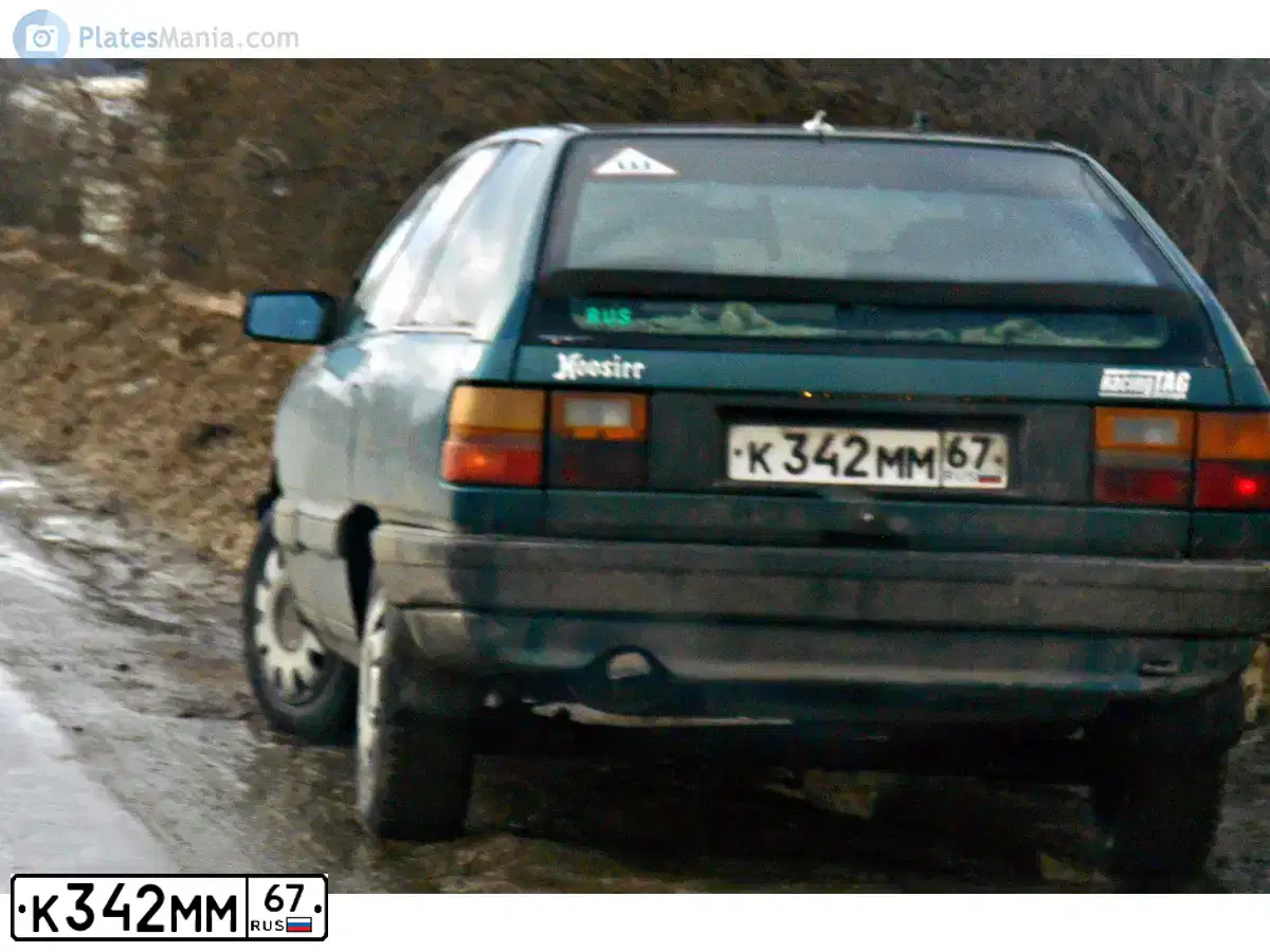Фото автомобиля AUDI 100, 1990 — госномер К342ММ67. Цвет: ЗЕЛЕНЫЙ