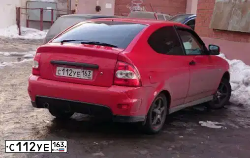Фото автомобиля LADA 2172 PRIORA, 2012 — госномер Н356КА73. Цвет: Красный