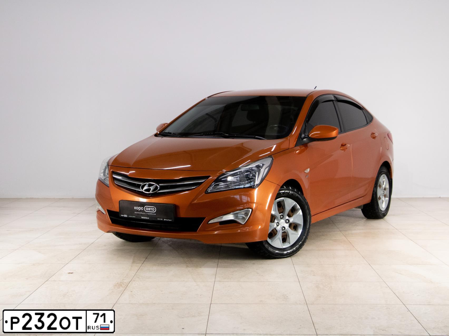 Фото автомобиля HYUNDAI SOLARIS, 2014 — госномер У602ХВ71. Цвет: Оранжевый