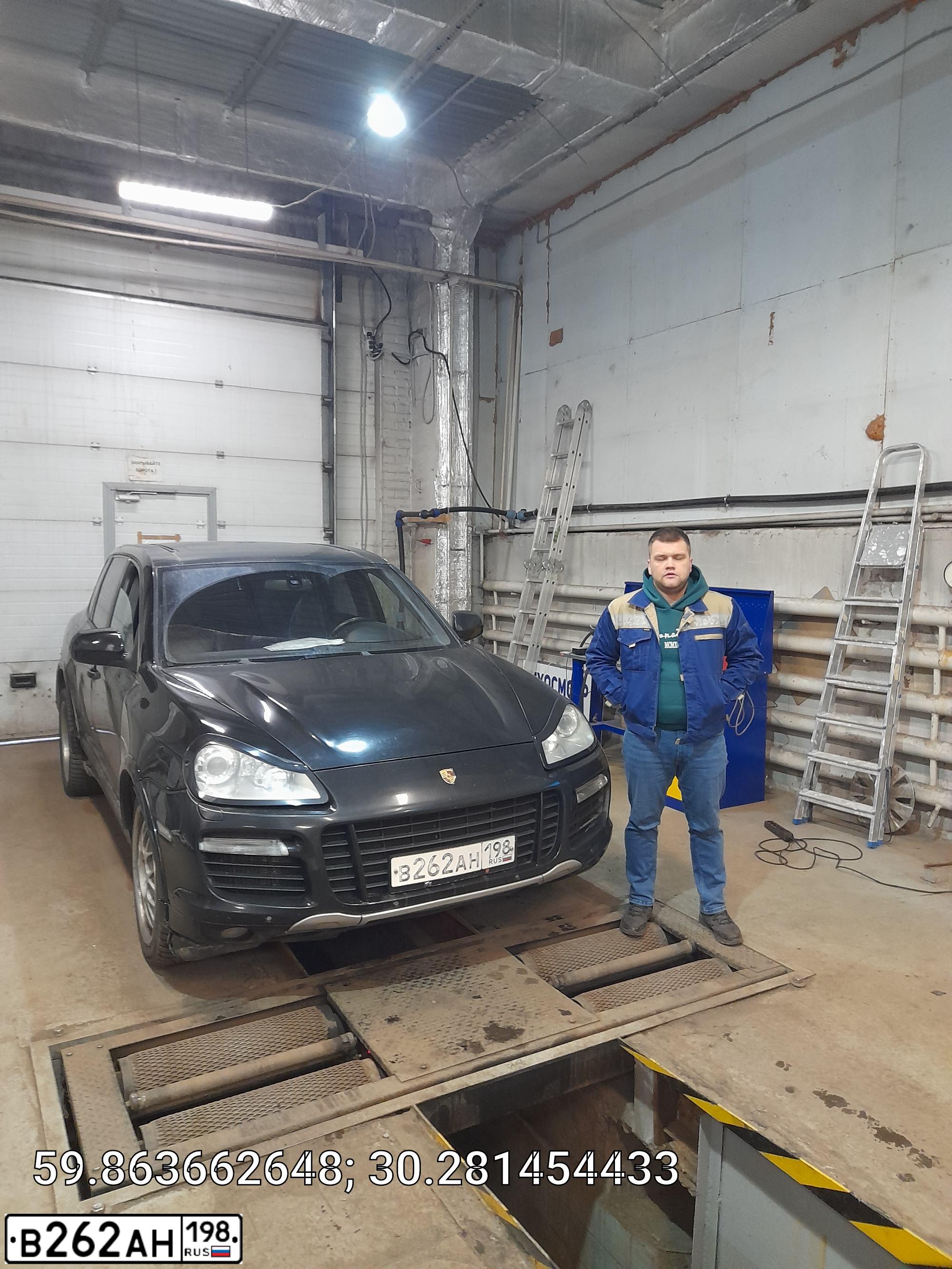 Фото автомобиля PORSCHE CAYENNE, 2004 — госномер С609СС98. Цвет: ЧЕРНЫЙ