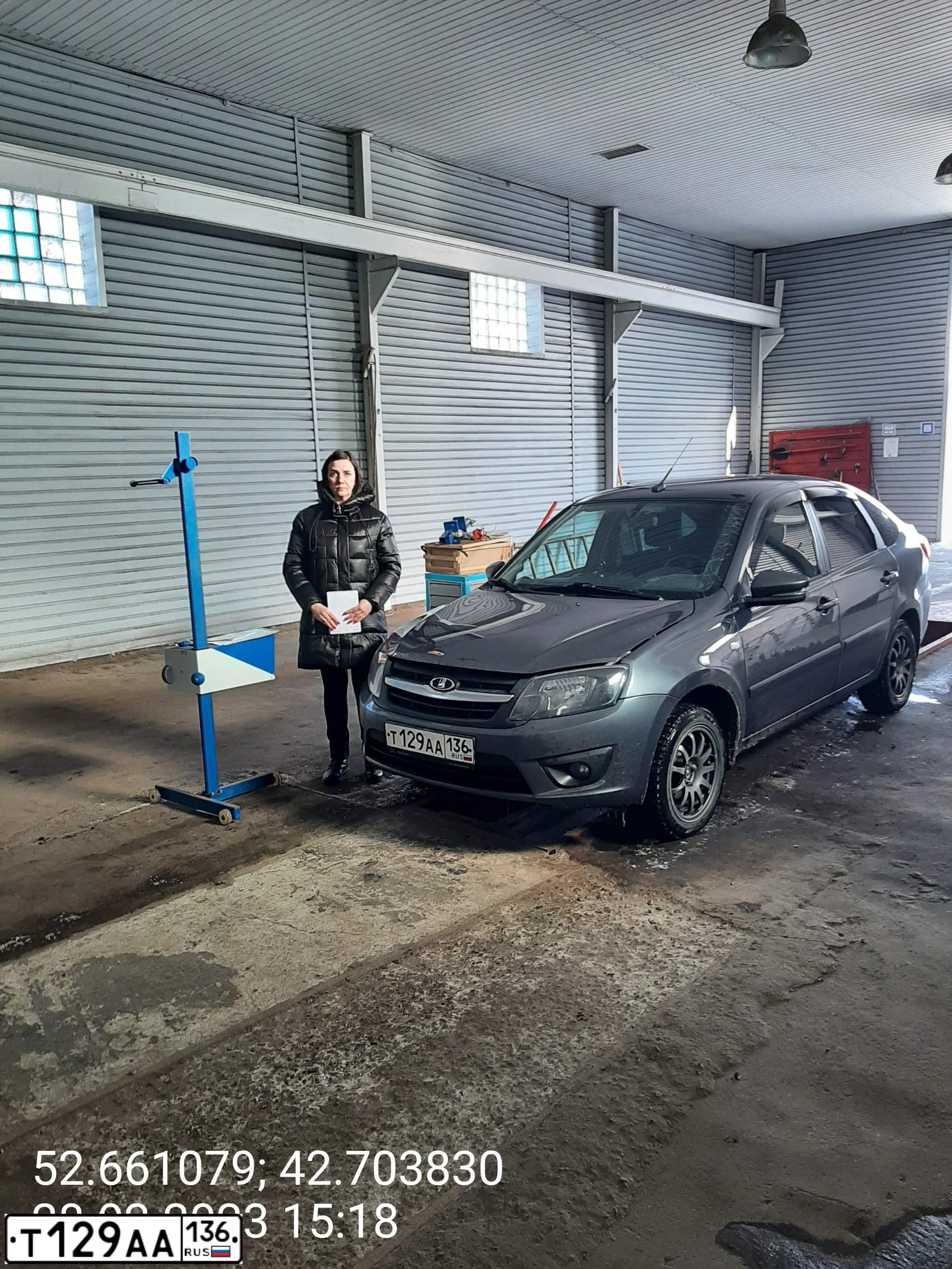 Фото автомобиля LADA GRANTA, 2015 — госномер С419ВР68. Цвет: серебристо-темно-серый