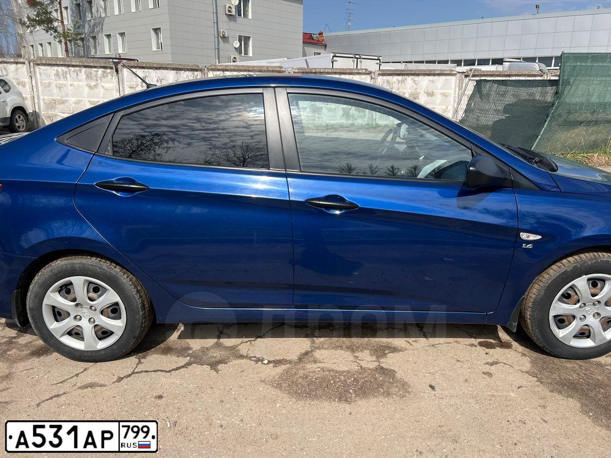 Фото автомобиля HYUNDAI SOLARIS, 2015 — госномер А531АР799. Цвет: СИНИЙ