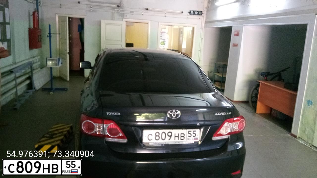 Фото автомобиля TOYOTA COROLLA, 2012 — госномер С809НВ55. Цвет: ЧЕРНЫЙ