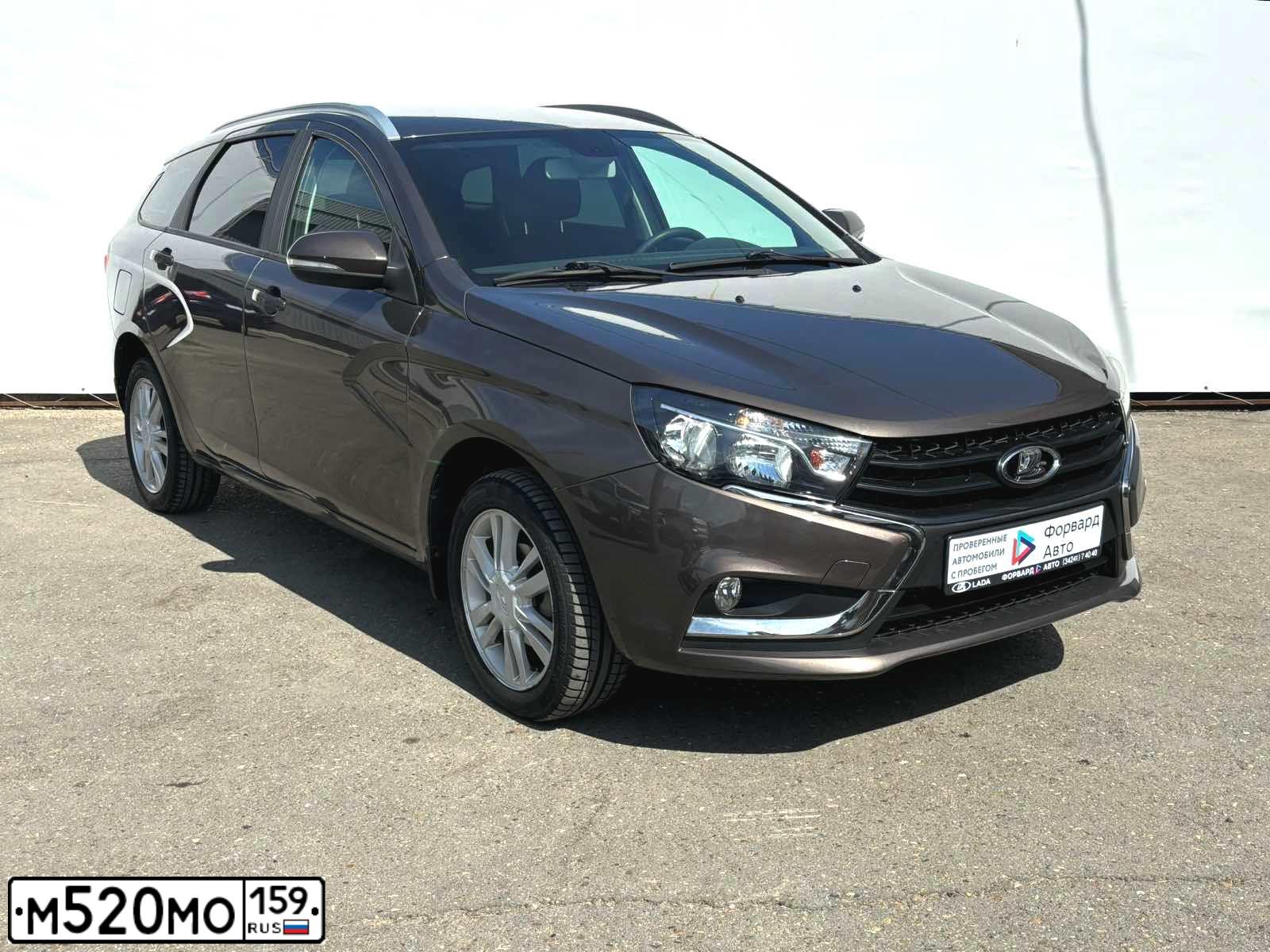 Фото автомобиля LADA VESTA, 2018 — госномер М520МО159. Цвет: Коричневый