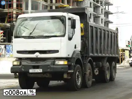 Фото автомобиля RENAULT KERAX, 2006 — госномер О008ОА96. Цвет: БЕЛЫЙ