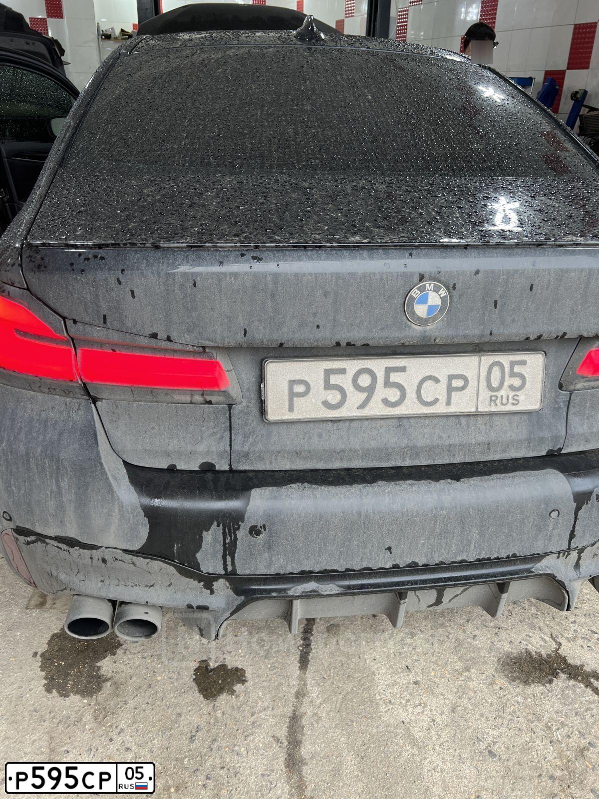 Фото автомобиля BMW SERIE 5, 2017 — госномер Р595СР05. Цвет: ЧЕРНЫЙ