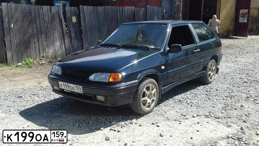Фото автомобиля LADA 2113 SAMARA, 2009 — госномер К199ОА159. Цвет: графитовый металлик